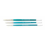 Short Handle Round White Bristle Artist Brushes