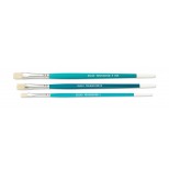 Short Handle Flat White Bristle Artist Brushes