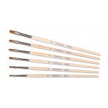 Finest Quality Flat Red Sable Water Color Brushes On Short Handle