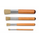 Pure Soft White Hog Bristle Round Stipple Brushes