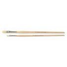 Long Handle Flat White Bristle Artist Brushes