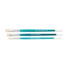 Short Handle Flat White Bristle Artist Brushes
