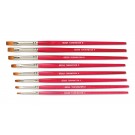 Finest Quality Tapered Synthetic Red Sable Flat Water Color Artist Brushes