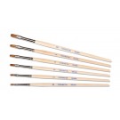 Finest Quality Flat Red Sable Water Color Brushes On Short Handle